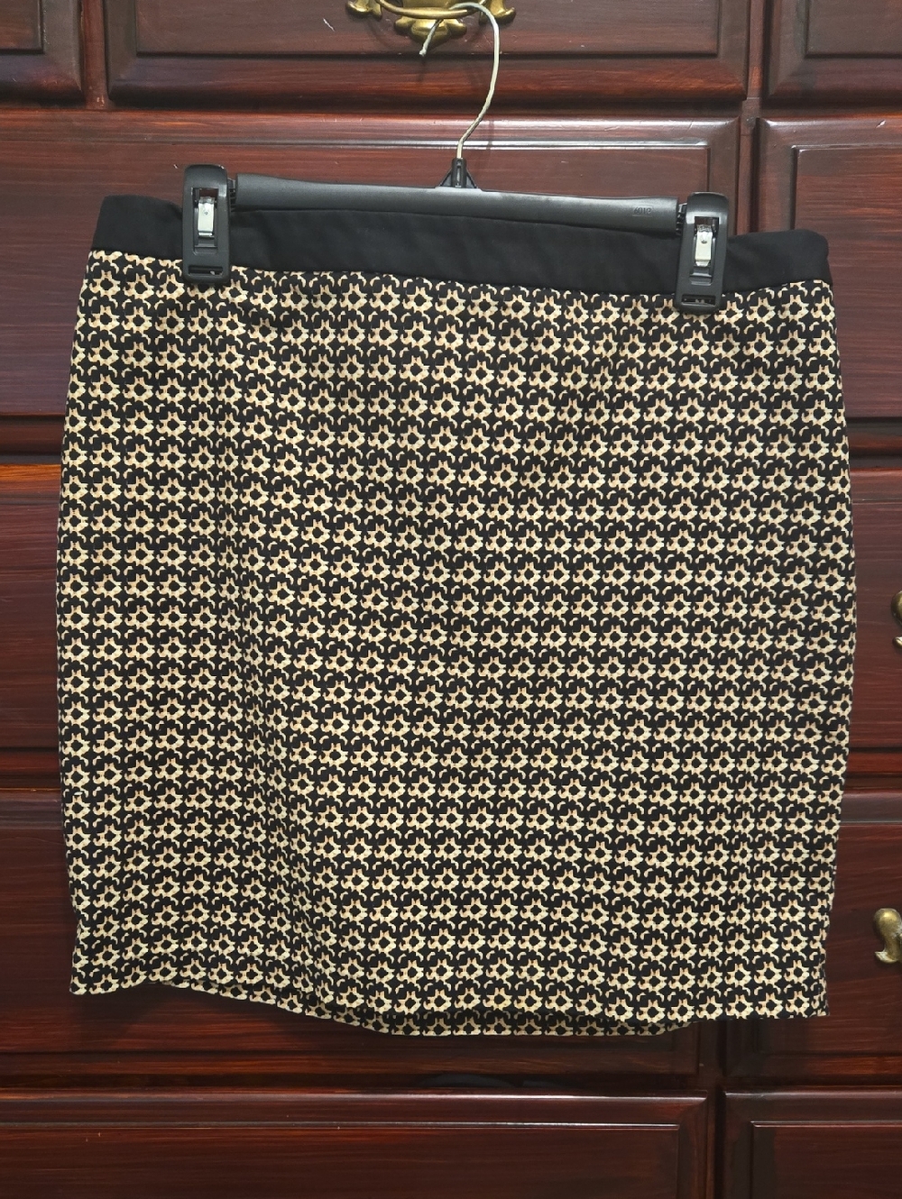 Cynthia Rowley Black and Cream Geometric Pencil Skirt Size 10